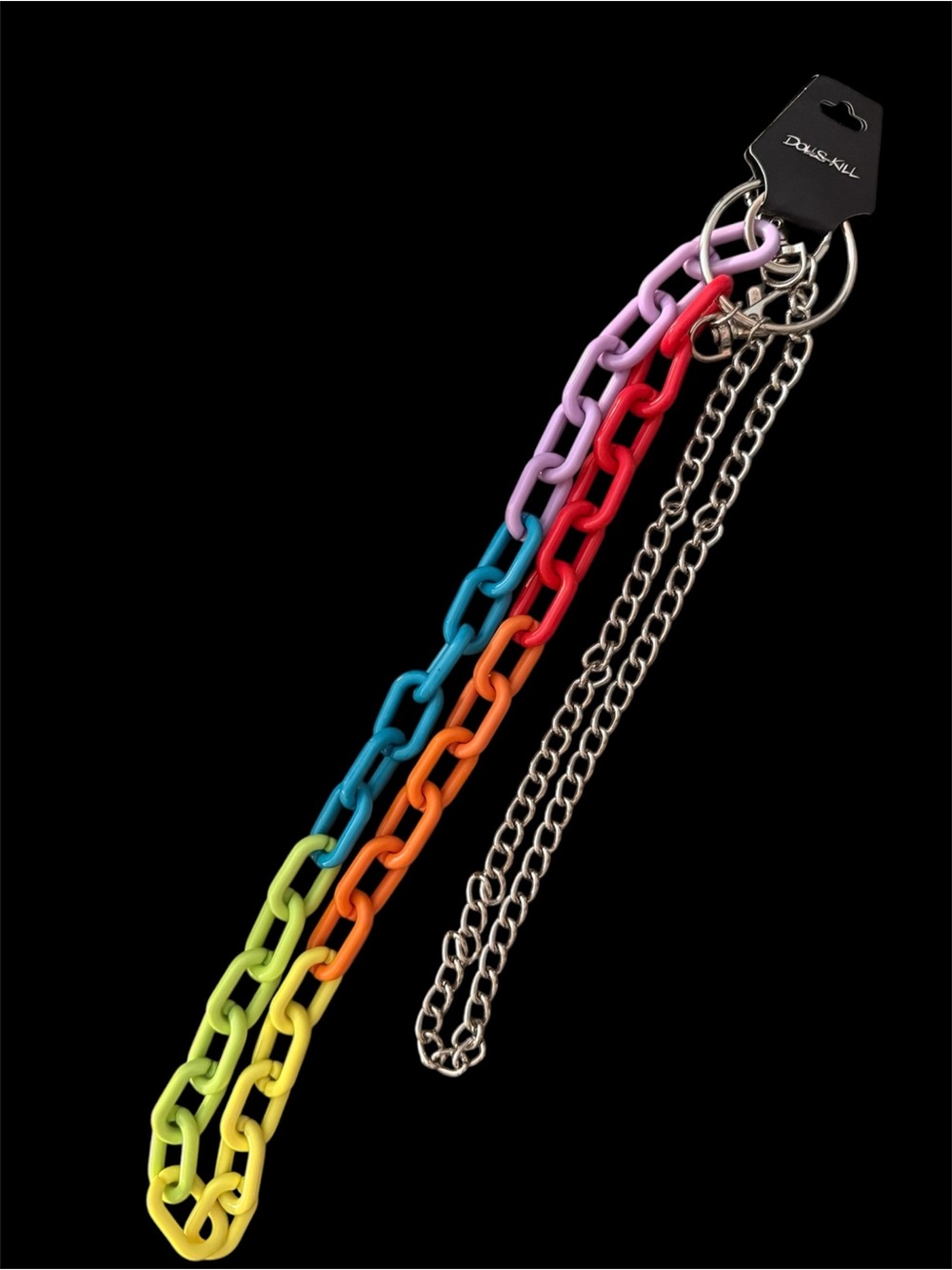 Dolls Kill Multicolor Gradient Chunky Chain dress up any bag